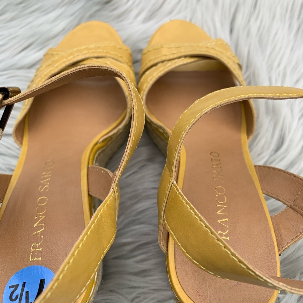 Mustard Yellow Wedge Sandal - Picture 3 of 8